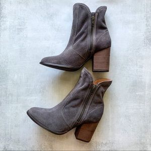 Seychelles Booties Lori Penny Grey Suede Booties Size 10